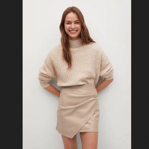 Mango faux leather skin effect mini skirt XS